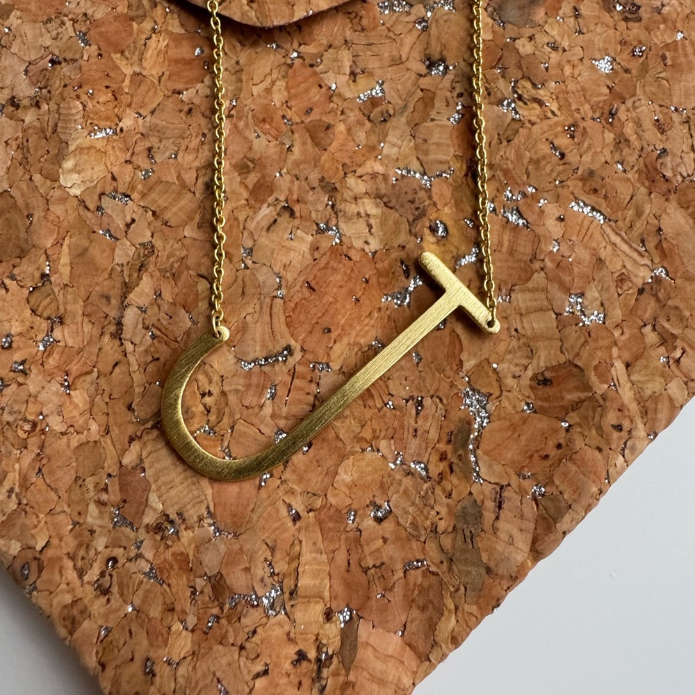Anthropologie Golden “J” Necklace